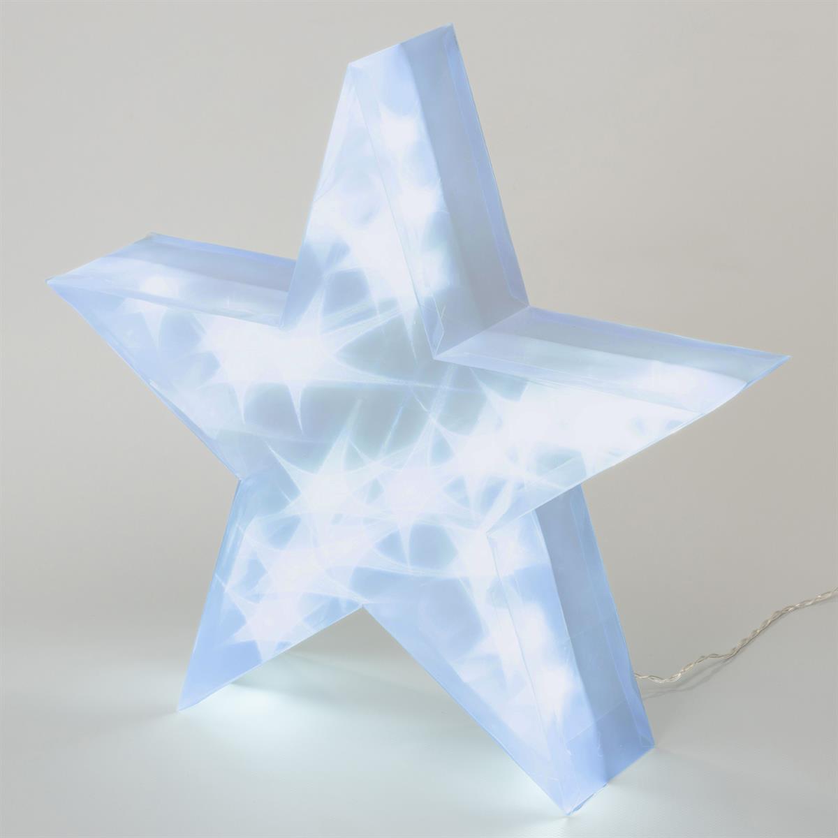 3D STERN mit 10 LED 35 cm Beleuchtung Acryl Leuchtstern Lichterkette Hologramm