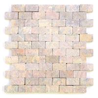 DIVERO 1 Fliesenmatte Stein Mosaik Marmor Wand Boden beige zartrosa 29x32cm