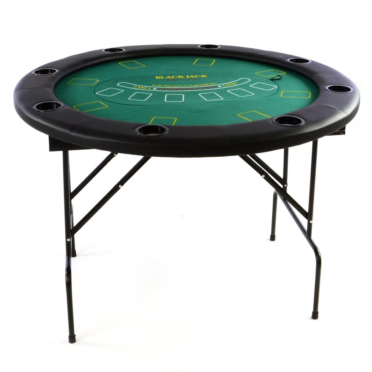 Pokertisch klappbar rund Ø120 cm Roulette Kessel, tauschbare Spielplatten