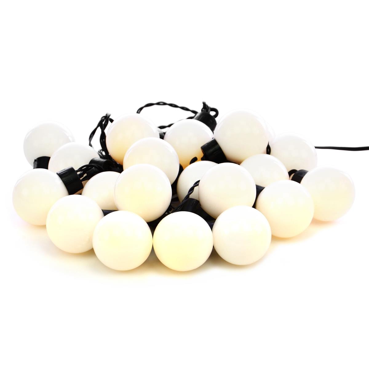 LED Partylichterkette mit 20 Kugeln warm weiß 4 cm Partybeleuchtung Lichterkette