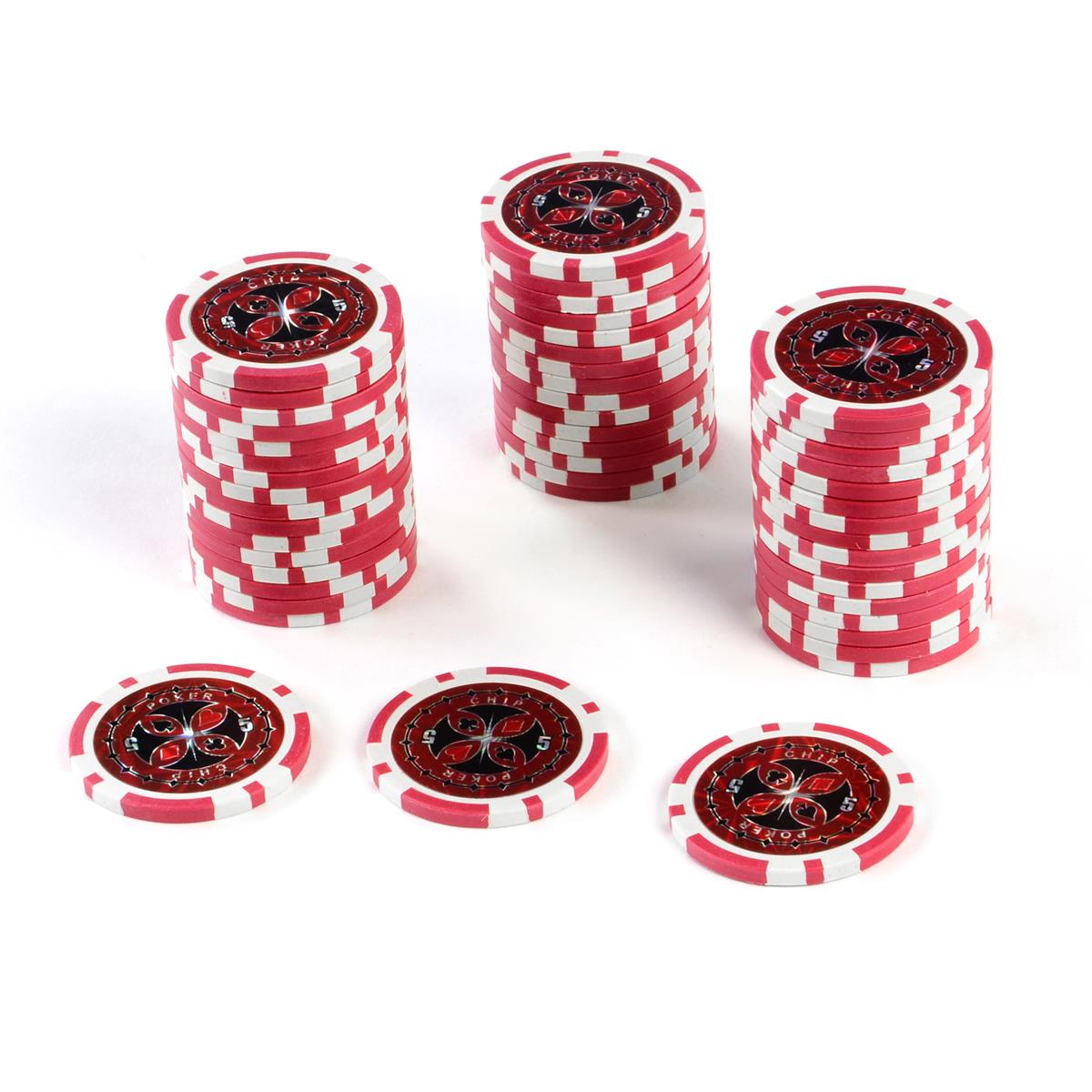 50 Poker-Chips Wert 5 Laserchip 12g Metallkern ergänzend zum Pokerkoffer