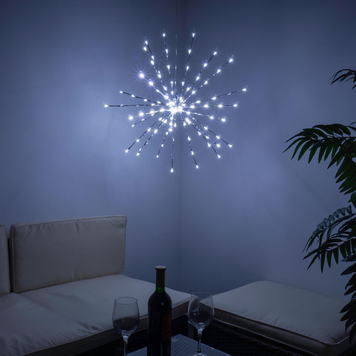 120 LED Meteor-Stern kalt weiß 60 cm Trafo Timer Weihnachtsstern zum  Aufhängen | Leuchtfiguren