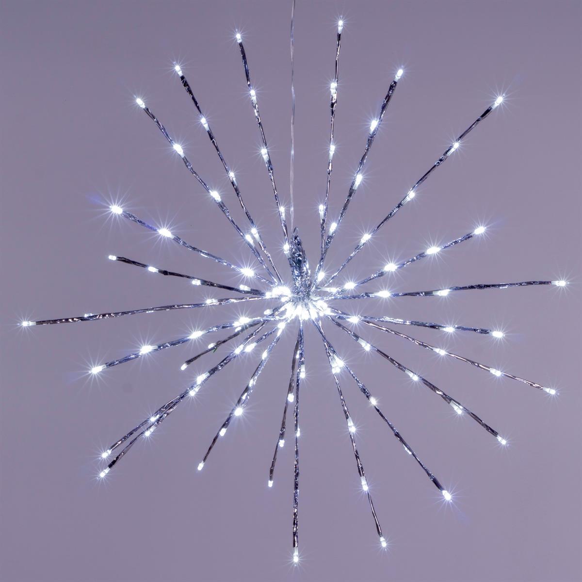120 LED Meteor-Stern kalt weiß 60 cm Trafo Timer Weihnachtsstern zum  Aufhängen
