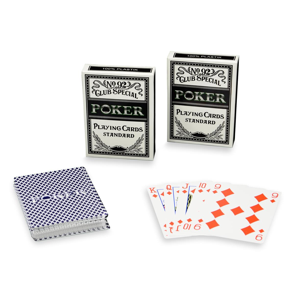Pokerkarten 100% Kunststoff 2 Decks á 54 Blatt Plastikkarten Spielkarten