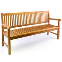 DIVERO 3-Sitzer Gartenbank Parkbank hochwertig Teak Holz behandelt 180cm