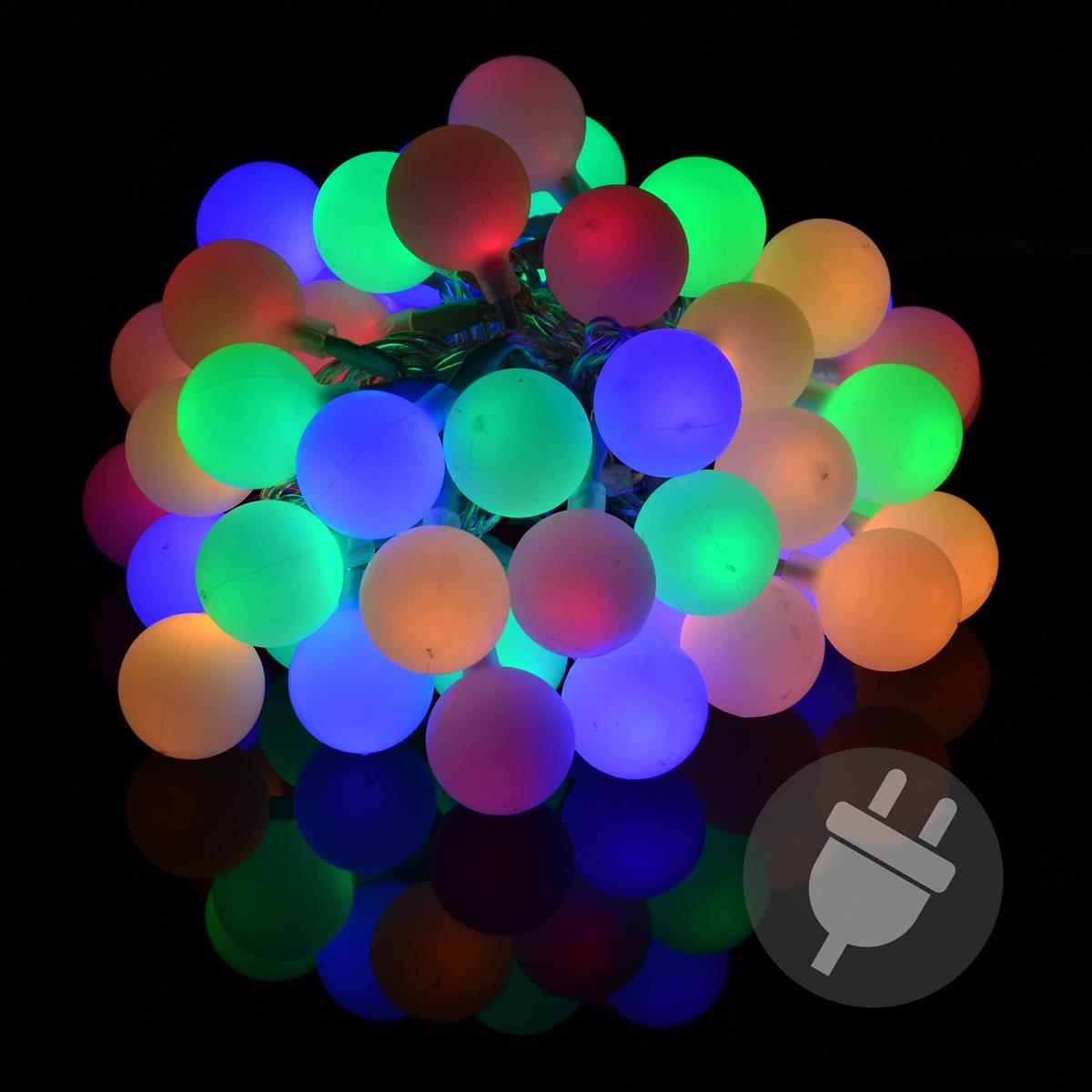 LED Lichterkette Partylichter 50 Lampen rot Tropfenform Weihnachtsbeleuchtung 