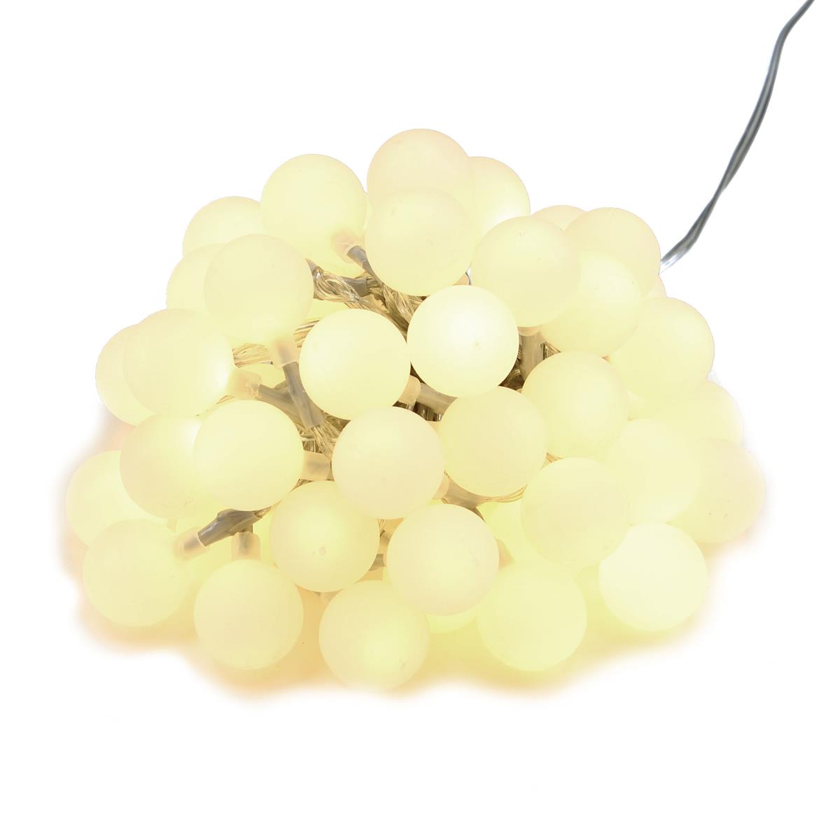 LED Partylichterkette mit 50 Kugeln warm weiß 2,5 cm Partylichter Lichterkette