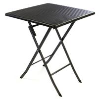 Tisch in Rattan-Optik Balkontisch Gartentisch 75 x 61 x 61 cm klappbar schwarz