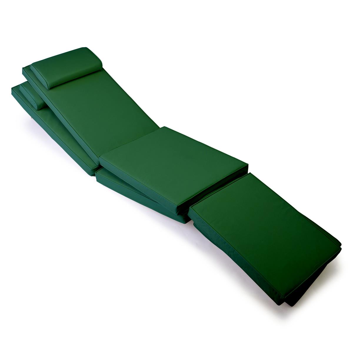 DIVERO 2x Liegenauflage für Deckchair Steamer Liegestuhl-Auflage Polster grün