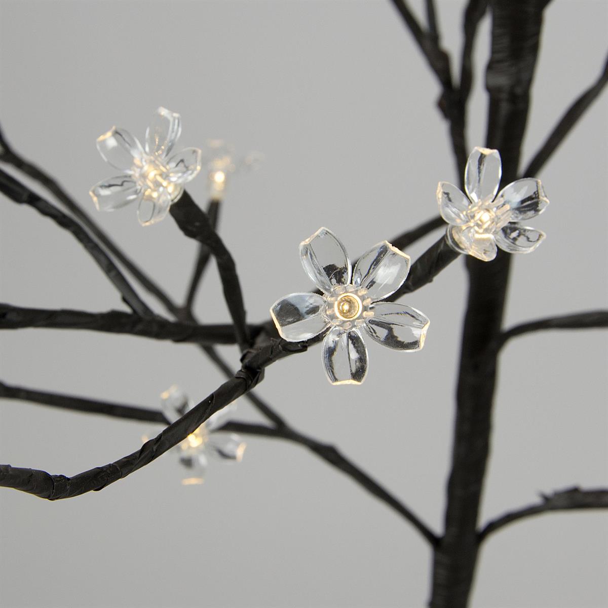 96 LED Baum mit Blüten Blütenbaum Lichterbaum warm weiß 150 cm Batterie  Timer