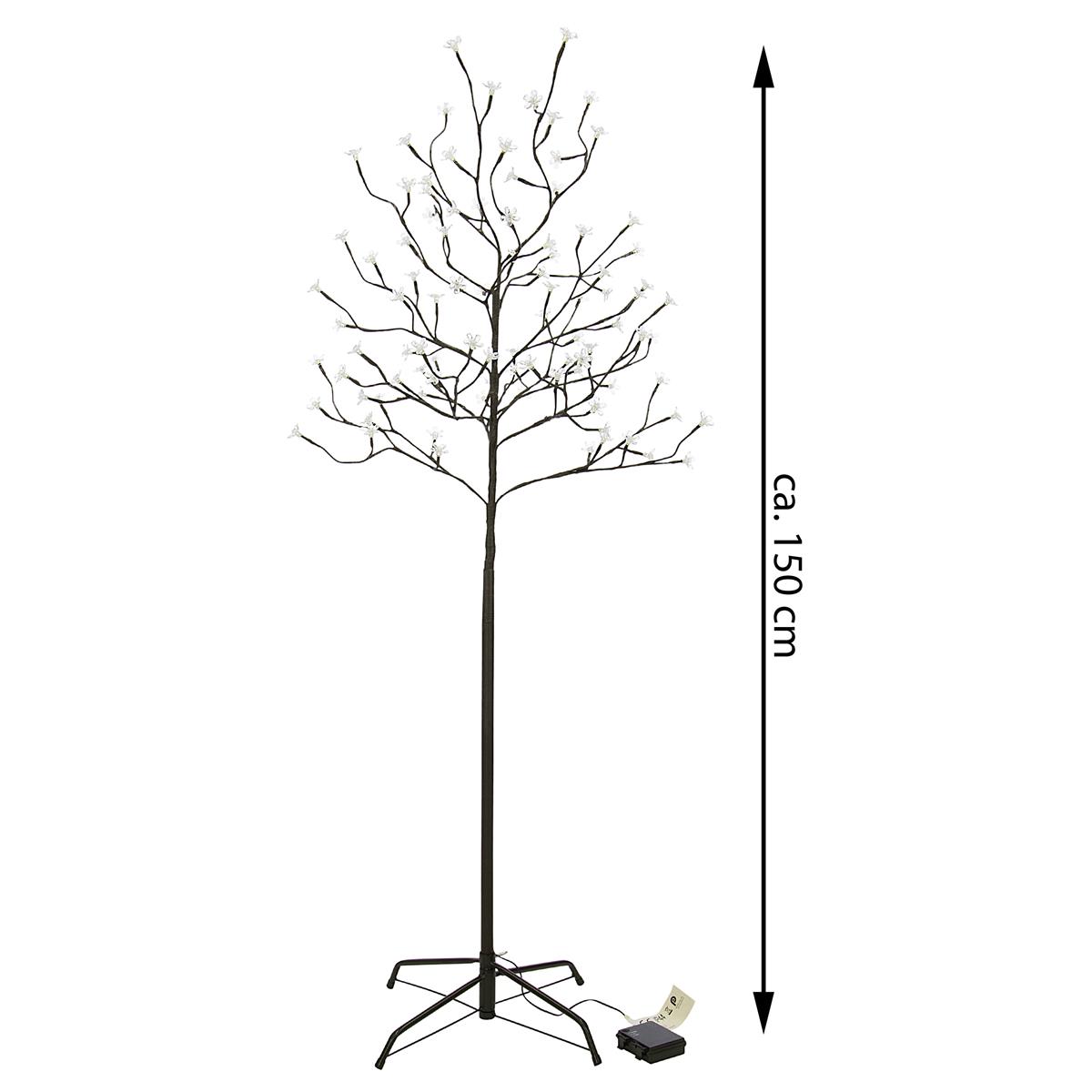 96 LED Baum mit Blüten Blütenbaum Lichterbaum warm weiß 150 cm