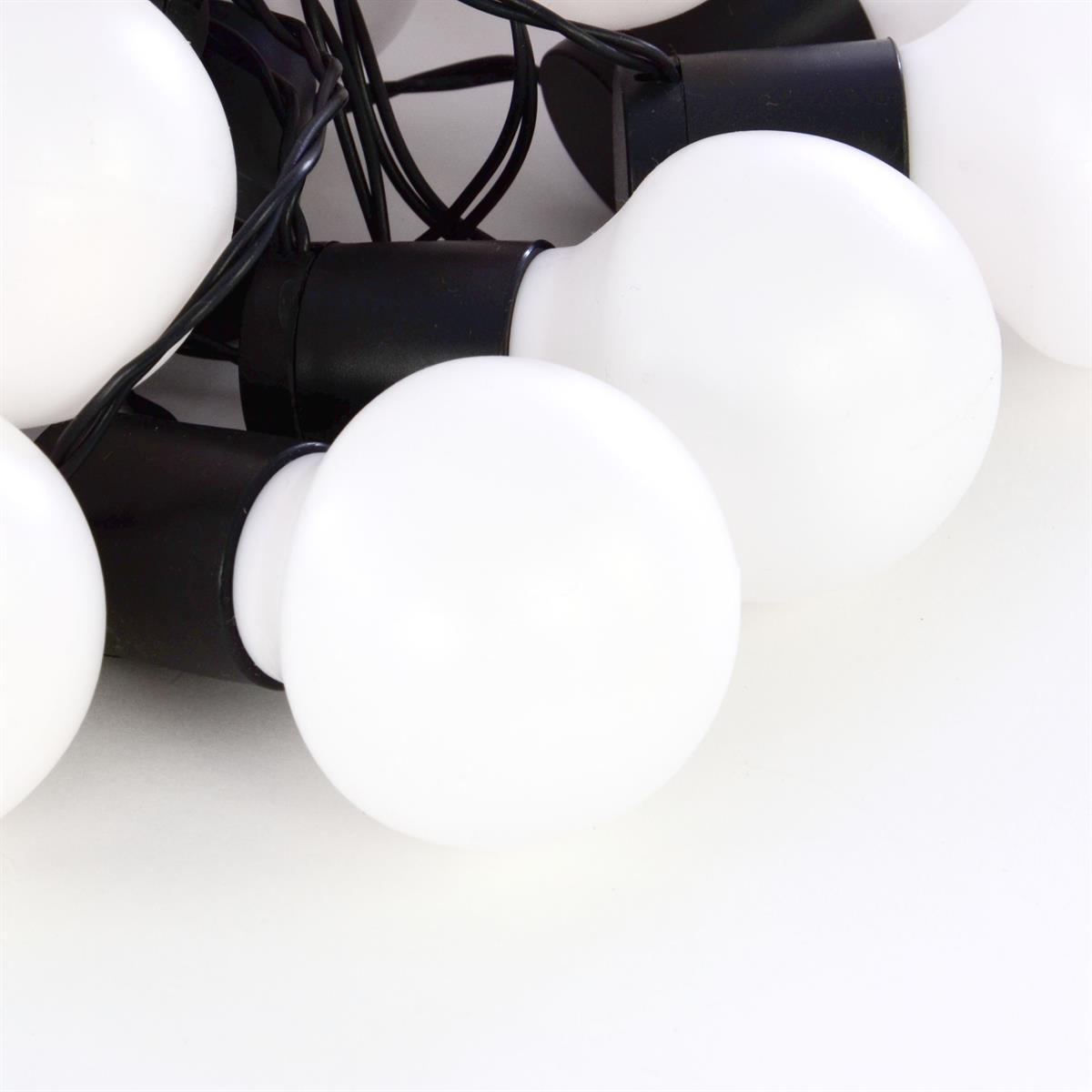 LED Partylichterkette mit 50 Kugeln warm weiß 5 cm Partybeleuchtung  Lichterkette