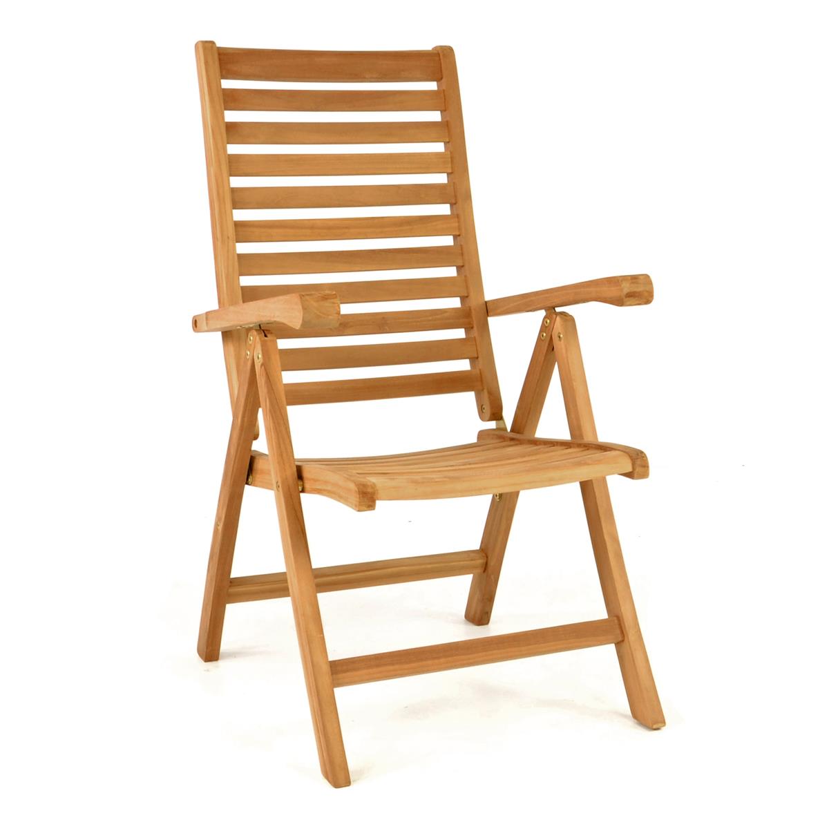 DIVERO Gartenstuhl Hochlehner Teak Klappbar Massiv Holz