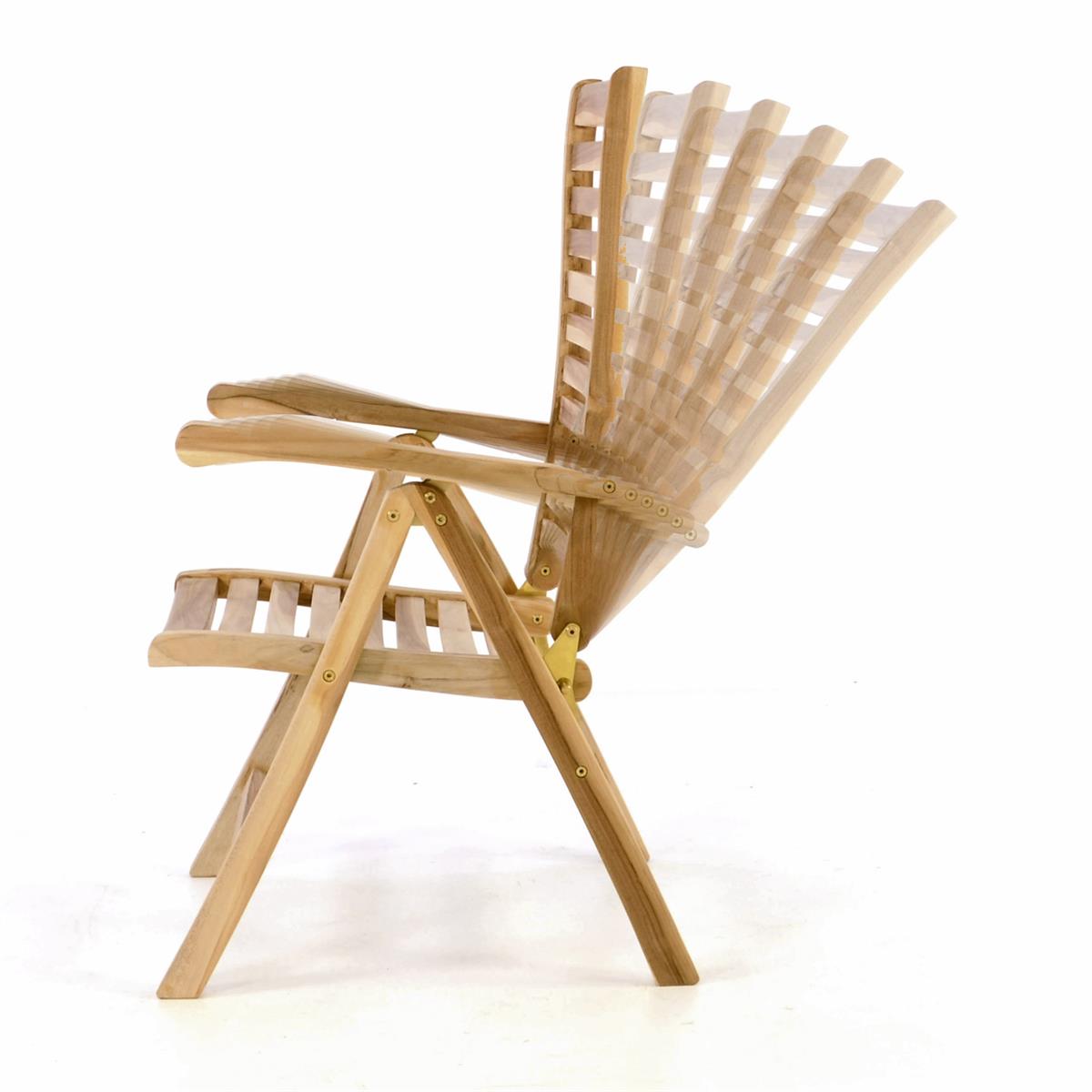 DIVERO Gartenstuhl Hochlehner Teak klappbar massiv Holz Stuhl 6fach
