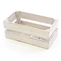 DIVERO Holzkiste "S" 42x23cm Weinkiste Obstkiste weiß Vintage Used Look