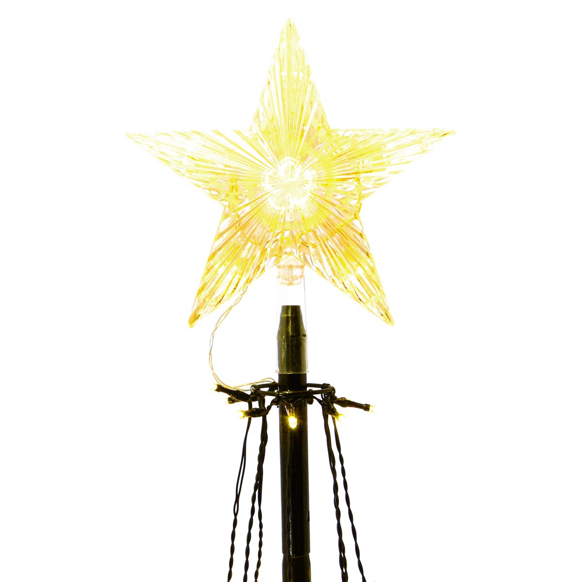 Lichtpyramide 106 LED warmweiß 180 cm Baum mit Stern Trafo Timer Xmas-Deko