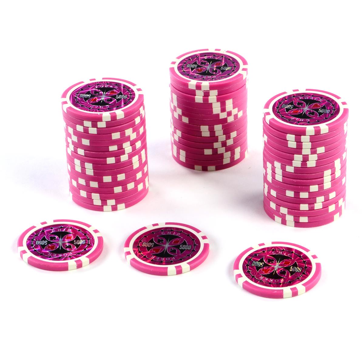 50 Poker-Chips Wert 5000 Laserchip 12g Metallkern ergänzend zum Pokerkoffer