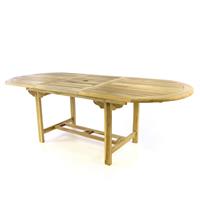 DIVERO Balkontisch Terrasse Tisch Esstisch ausziehbar 230cm Teak Holz natur